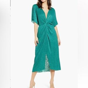Dolman Plissé Midi Dress